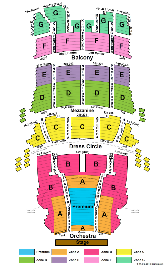 Bank Of America Theatre (formerly Lasalle Bank Theatre) Seating Chart